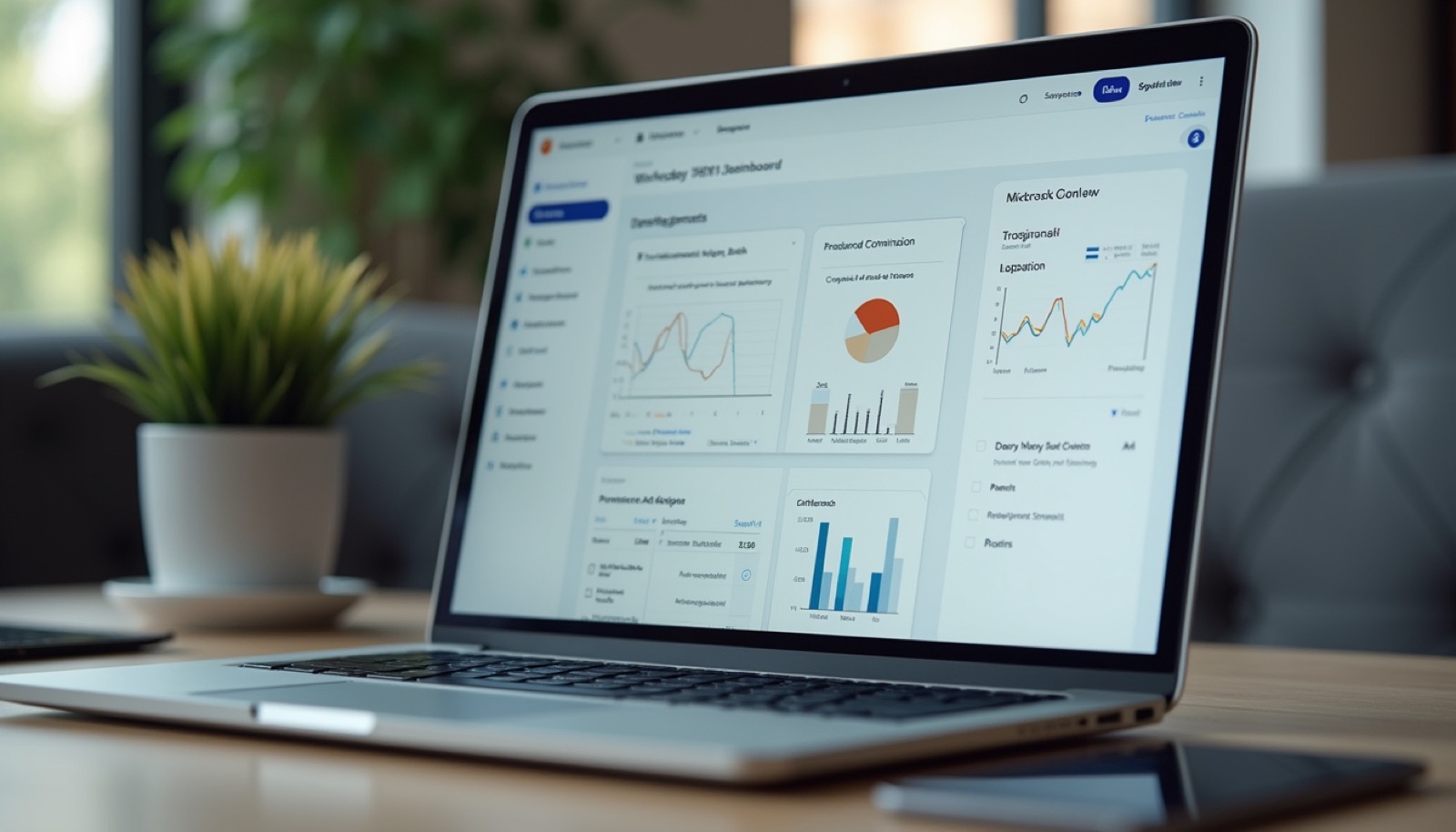 Close-up view of a laptop screen showing Workday HCM dashboard